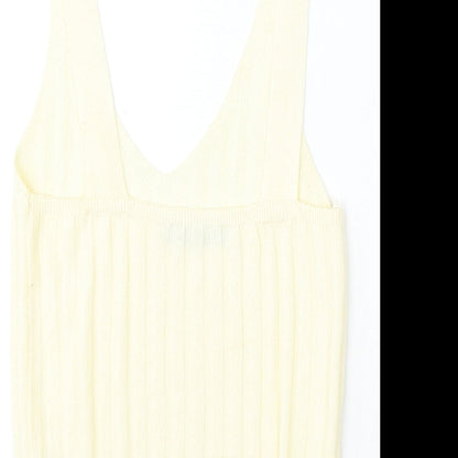 George Womens Yellow Round Neck  Polyester Vest Jumper Size 8