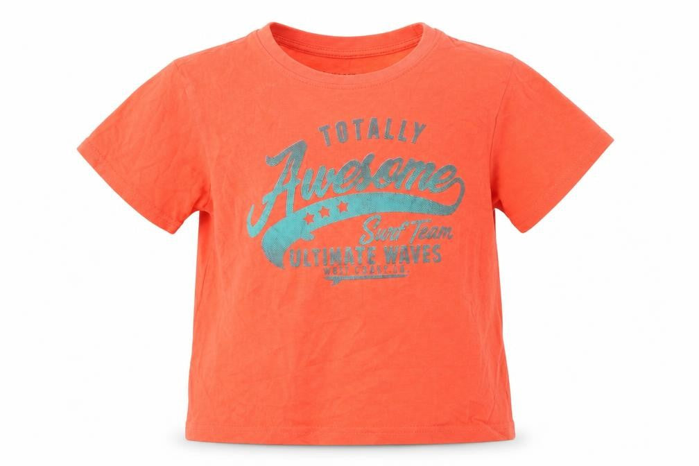 Primark Girls Red  Cotton Basic T-Shirt Size 5-6 Years Round Neck