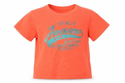 Primark Girls Red  Cotton Basic T-Shirt Size 5-6 Years Round Neck