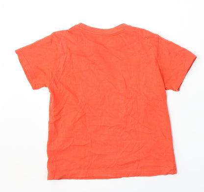 Primark Girls Red  Cotton Basic T-Shirt Size 5-6 Years Round Neck