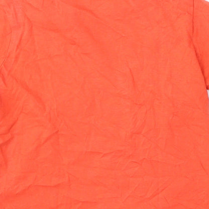 Primark Girls Red  Cotton Basic T-Shirt Size 5-6 Years Round Neck