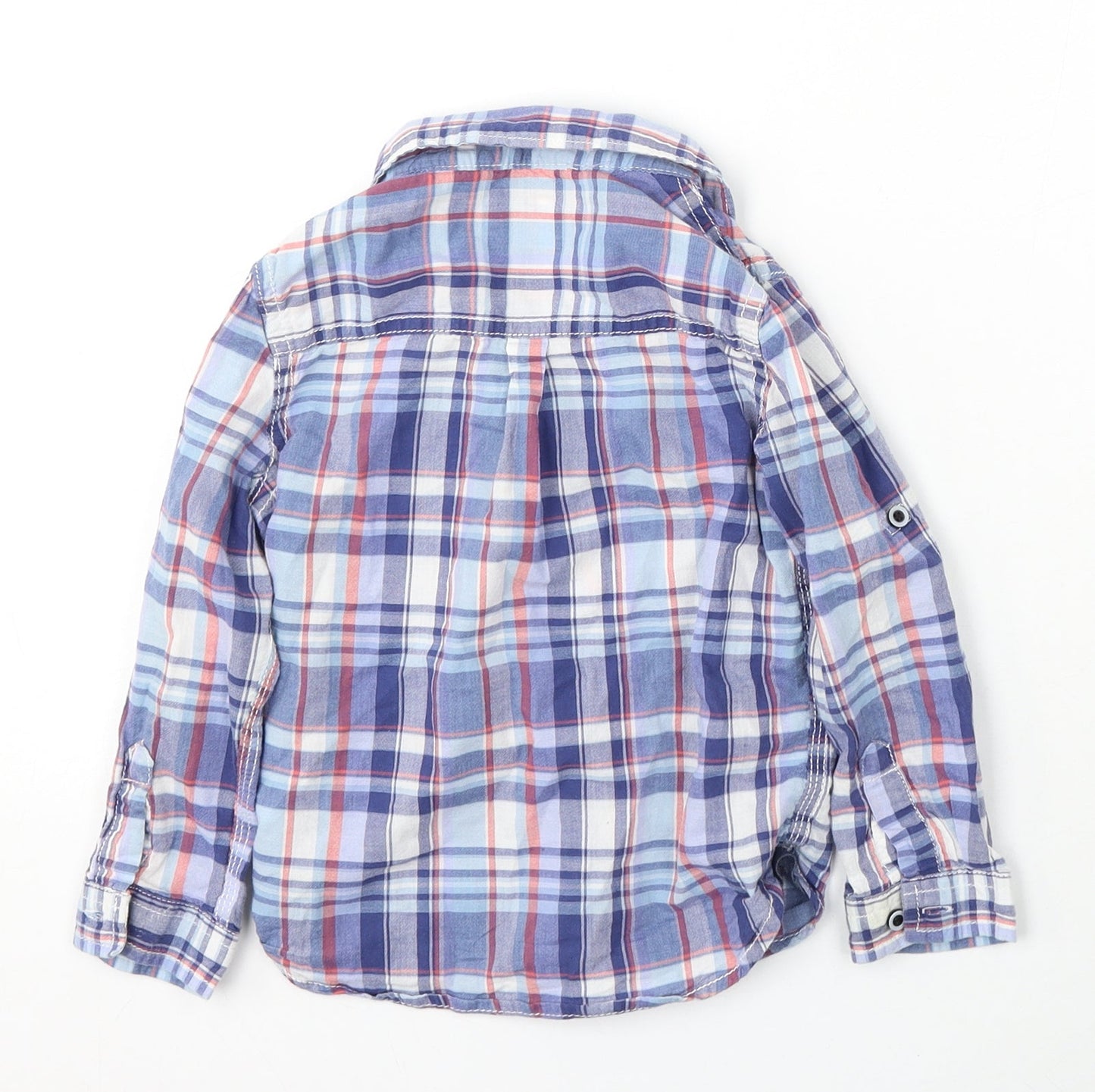 M Boys Multicoloured Plaid Cotton Basic Button-Up Size 3-4 Years Collared