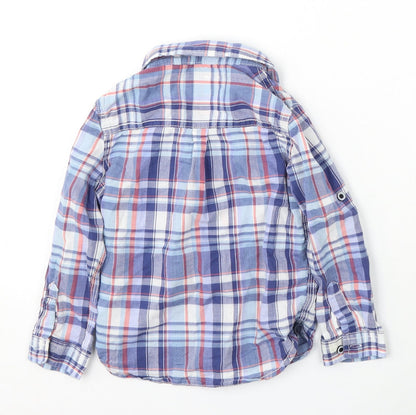 M Boys Multicoloured Plaid Cotton Basic Button-Up Size 3-4 Years Collared