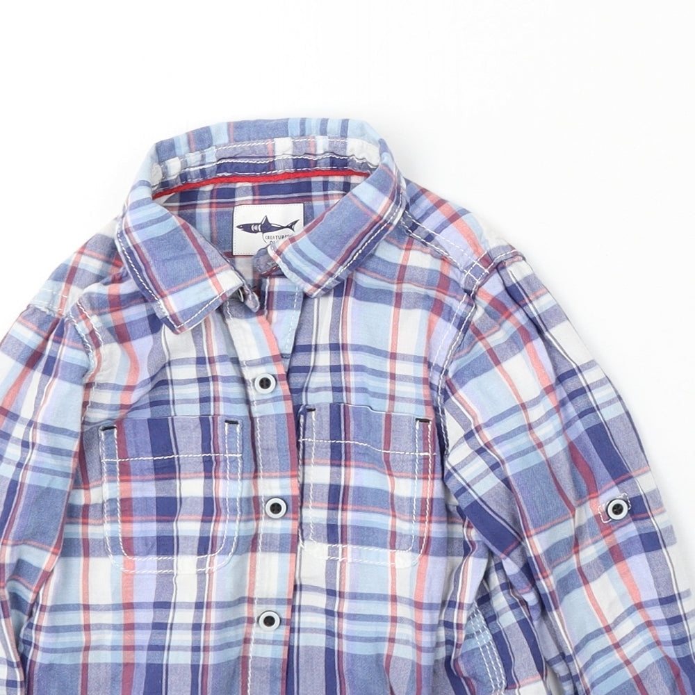 M Boys Multicoloured Plaid Cotton Basic Button-Up Size 3-4 Years Collared