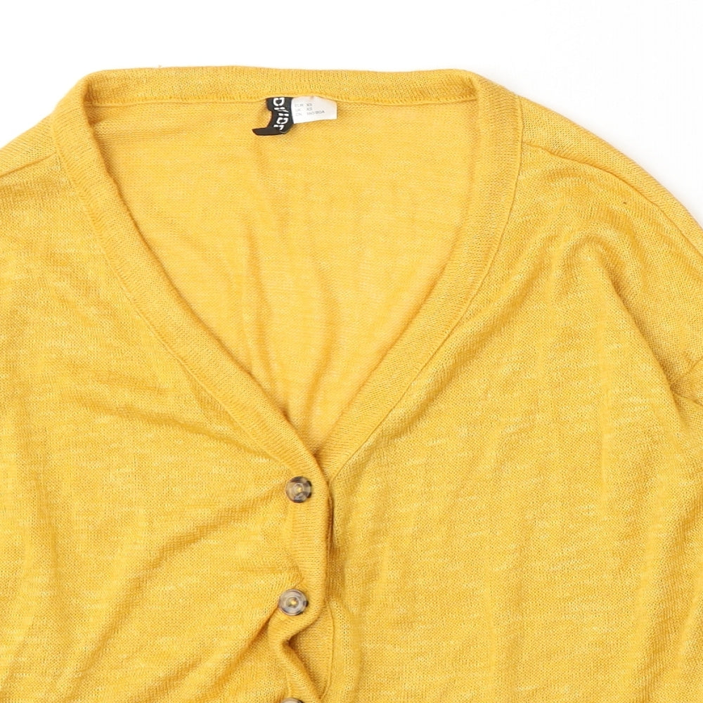 Womens UK Size XS H&M Yellow Cardigan Jumper