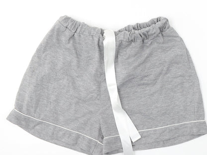 Boohoo Womens Grey  Cotton Sweat Shorts Size 6 L4 in Regular