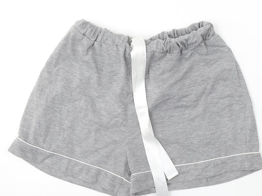 Boohoo Womens Grey  Cotton Sweat Shorts Size 6 L4 in Regular