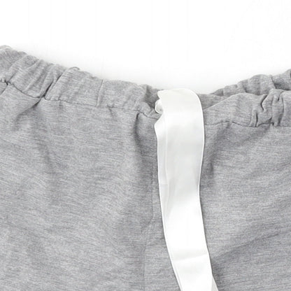 Boohoo Womens Grey  Cotton Sweat Shorts Size 6 L4 in Regular
