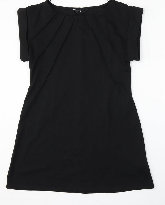 Dorothy Perkins Womens Black  Polyester Shift  Size 12  Round Neck
