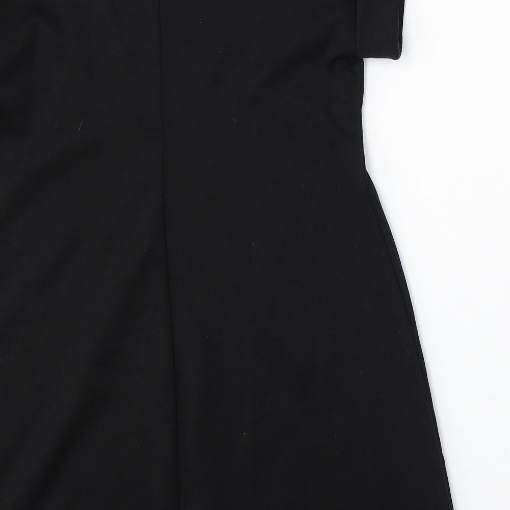 Dorothy Perkins Womens Black  Polyester Shift  Size 12  Round Neck