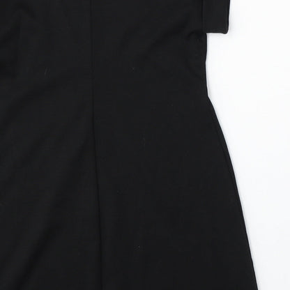 Dorothy Perkins Womens Black  Polyester Shift  Size 12  Round Neck