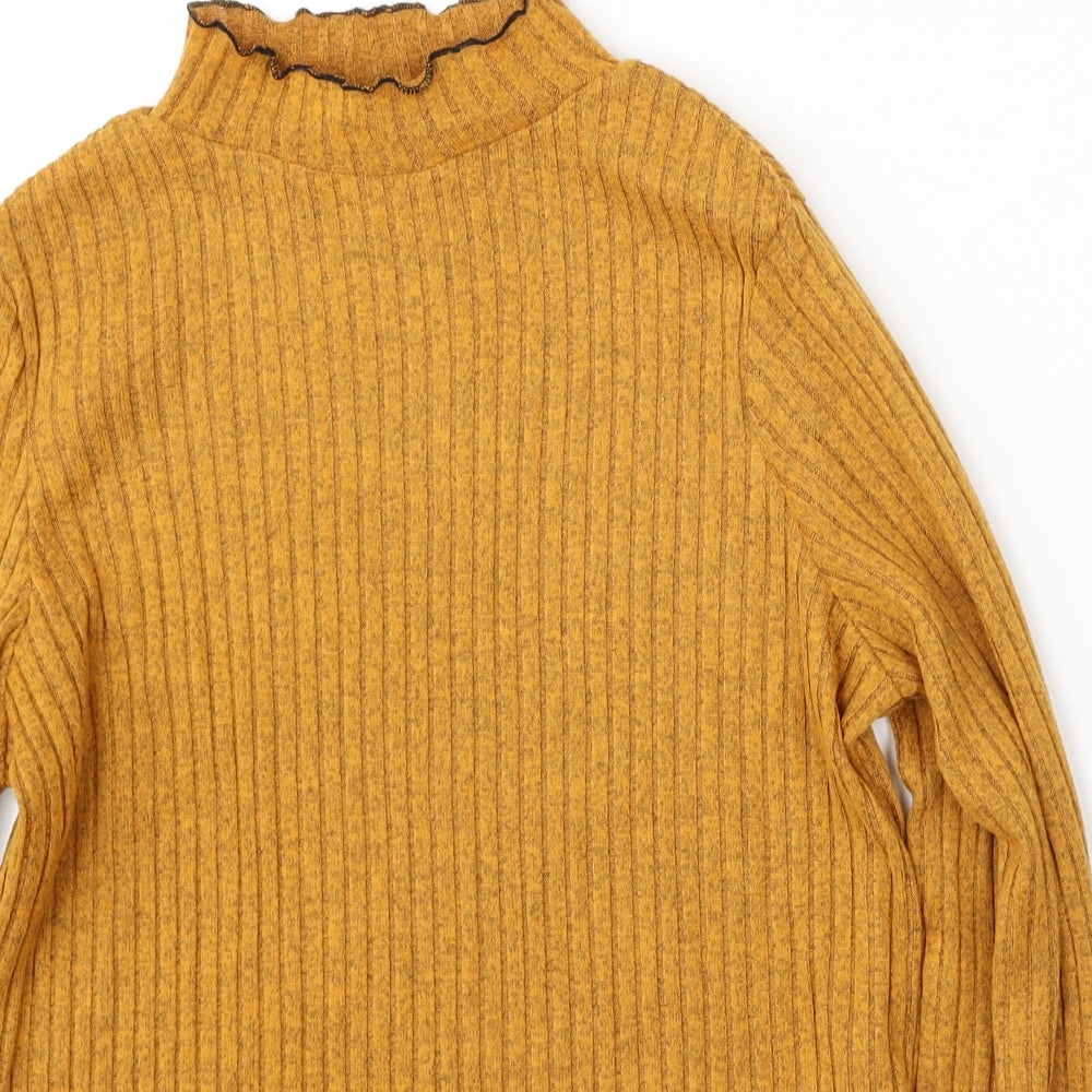 Primark Womens Yellow Round Neck  Polyester Pullover Jumper Size L