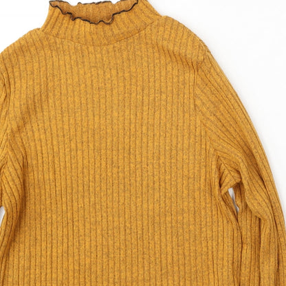 Primark Womens Yellow Round Neck  Polyester Pullover Jumper Size L