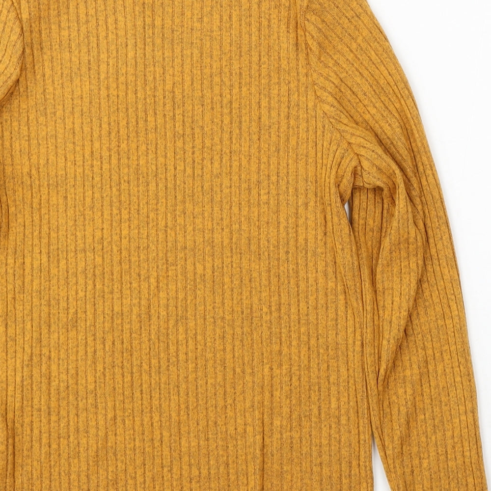 Primark Womens Yellow Round Neck  Polyester Pullover Jumper Size L