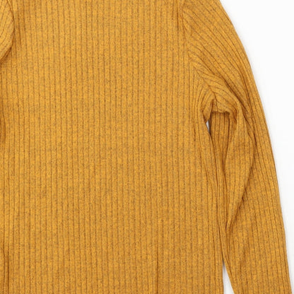 Primark Womens Yellow Round Neck  Polyester Pullover Jumper Size L