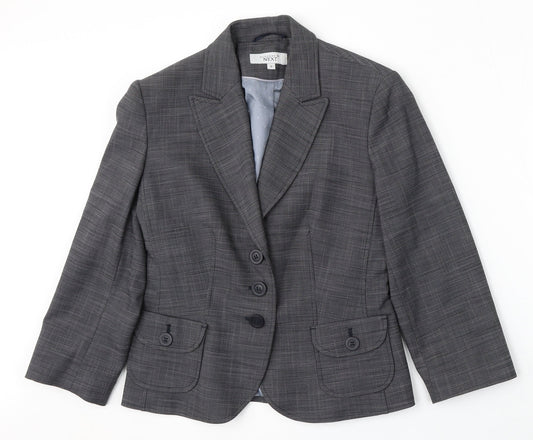 NEXT Womens Grey Check Polyester Jacket Suit Size 10