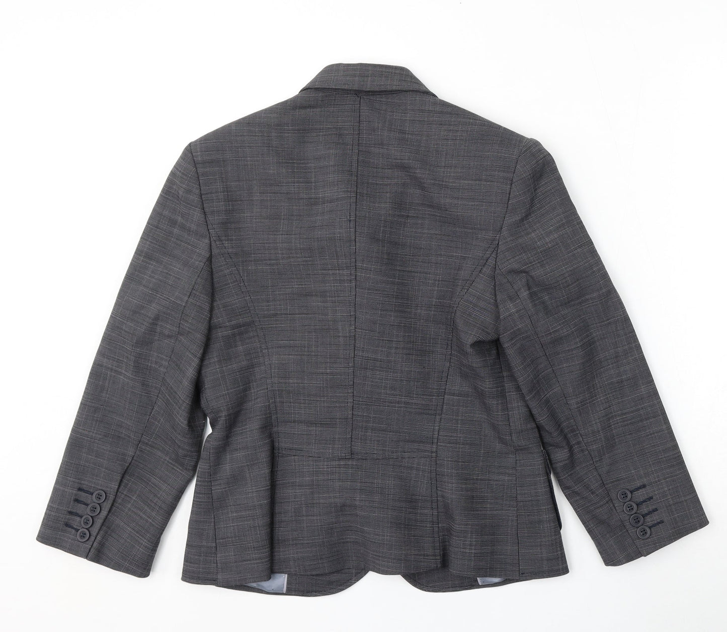 NEXT Womens Grey Check Polyester Jacket Suit Size 10