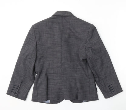 NEXT Womens Grey Check Polyester Jacket Suit Size 10