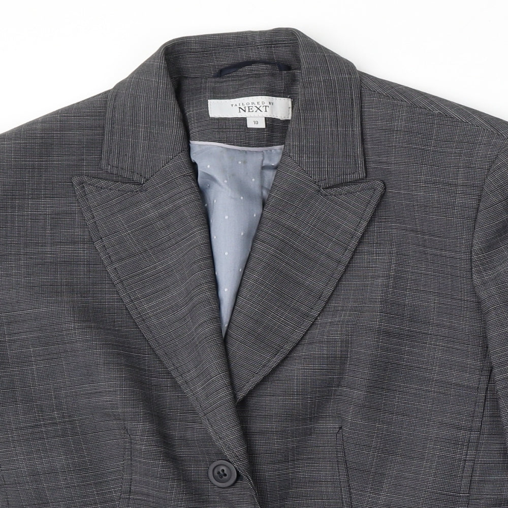 NEXT Womens Grey Check Polyester Jacket Suit Size 10