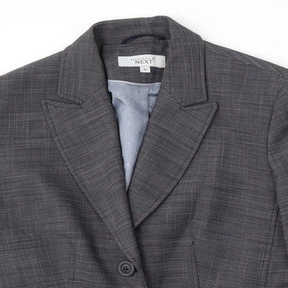NEXT Womens Grey Check Polyester Jacket Suit Size 10