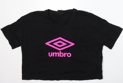 Womens UK Size L Umbro Black Basic T-Shirt