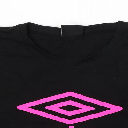 Womens UK Size L Umbro Black Basic T-Shirt