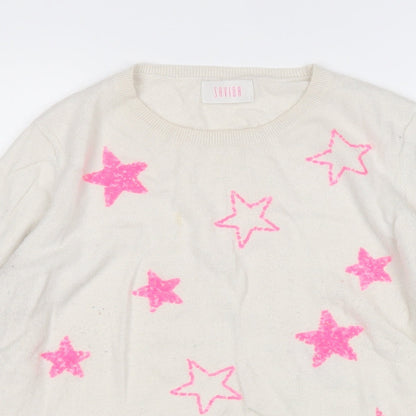 Womens UK Size L Savida White Pullover Jumper