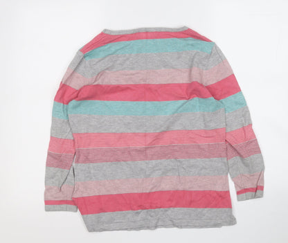Just Elegance Womens Multicoloured Round Neck Striped Viscose Pullover Jumper Size M