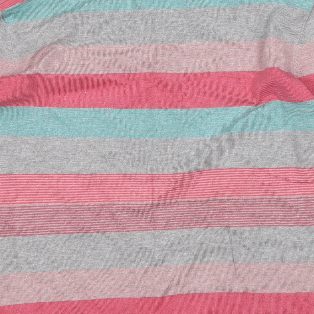 Just Elegance Womens Multicoloured Round Neck Striped Viscose Pullover Jumper Size M
