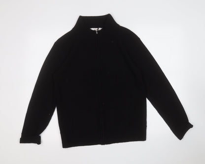 the stock shop Womens Black Mock Neck  Acrylic Full Zip Jumper Size L