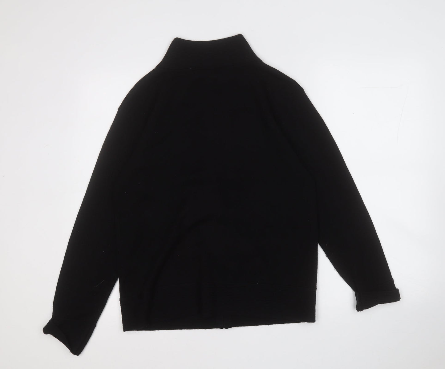 the stock shop Womens Black Mock Neck  Acrylic Full Zip Jumper Size L