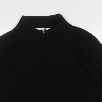 the stock shop Womens Black Mock Neck  Acrylic Full Zip Jumper Size L