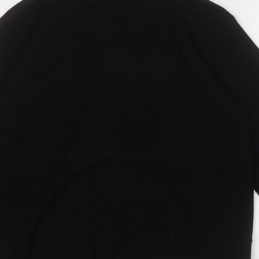 the stock shop Womens Black Mock Neck  Acrylic Full Zip Jumper Size L