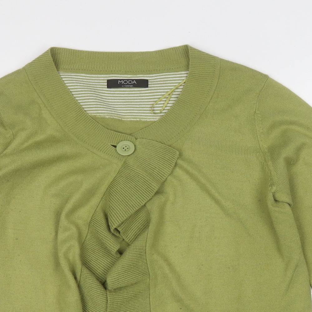 Womens UK Size 14 Moda Green Cardigan Jumper