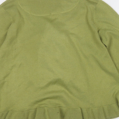 Womens UK Size 14 Moda Green Cardigan Jumper