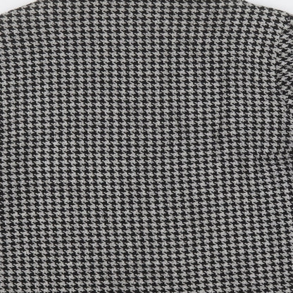 Bianco Womens White Collared Plaid Viscose Full Zip Jumper Size 14