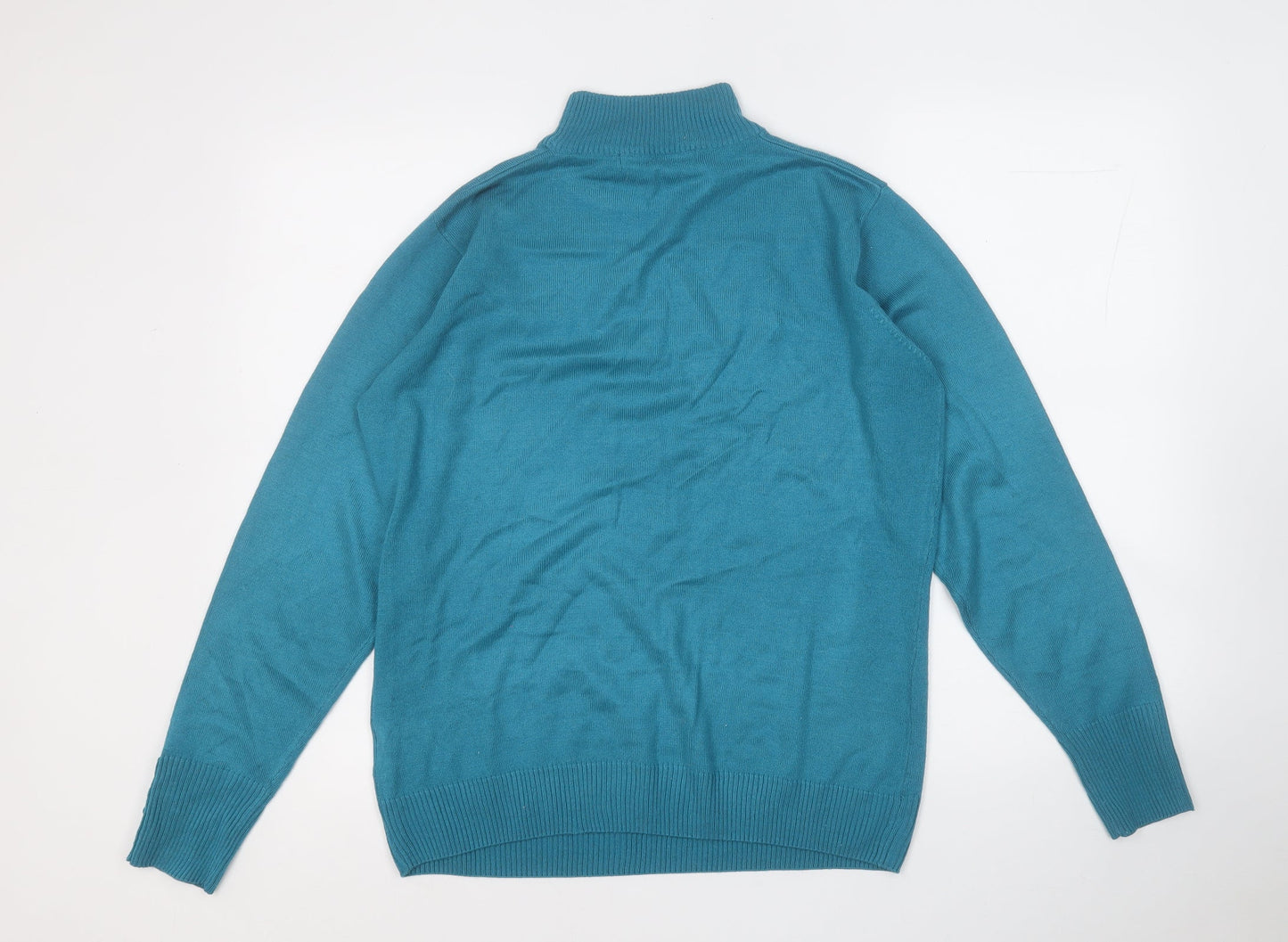 BHS Womens Blue Round Neck  Acrylic Pullover Jumper Size 14