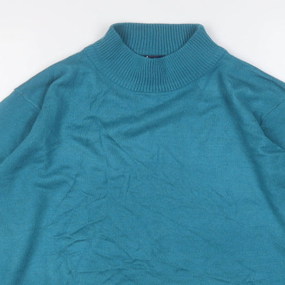 BHS Womens Blue Round Neck  Acrylic Pullover Jumper Size 14