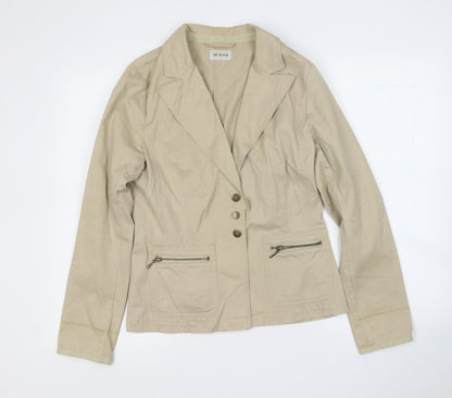 Womens UK Size 12 Moto Beige Jacket