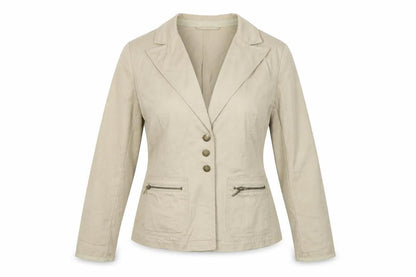 Womens UK Size 12 Moto Beige Jacket