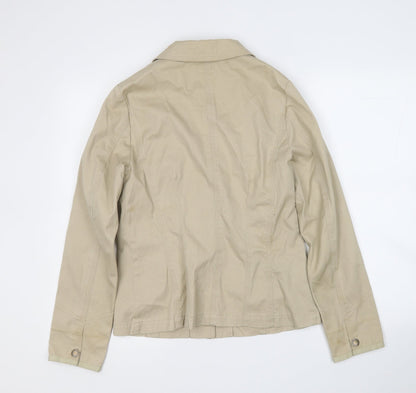 Womens UK Size 12 Moto Beige Jacket