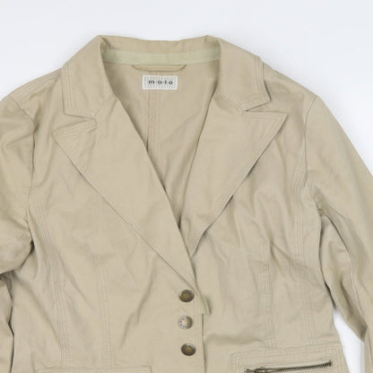 Womens UK Size 12 Moto Beige Jacket