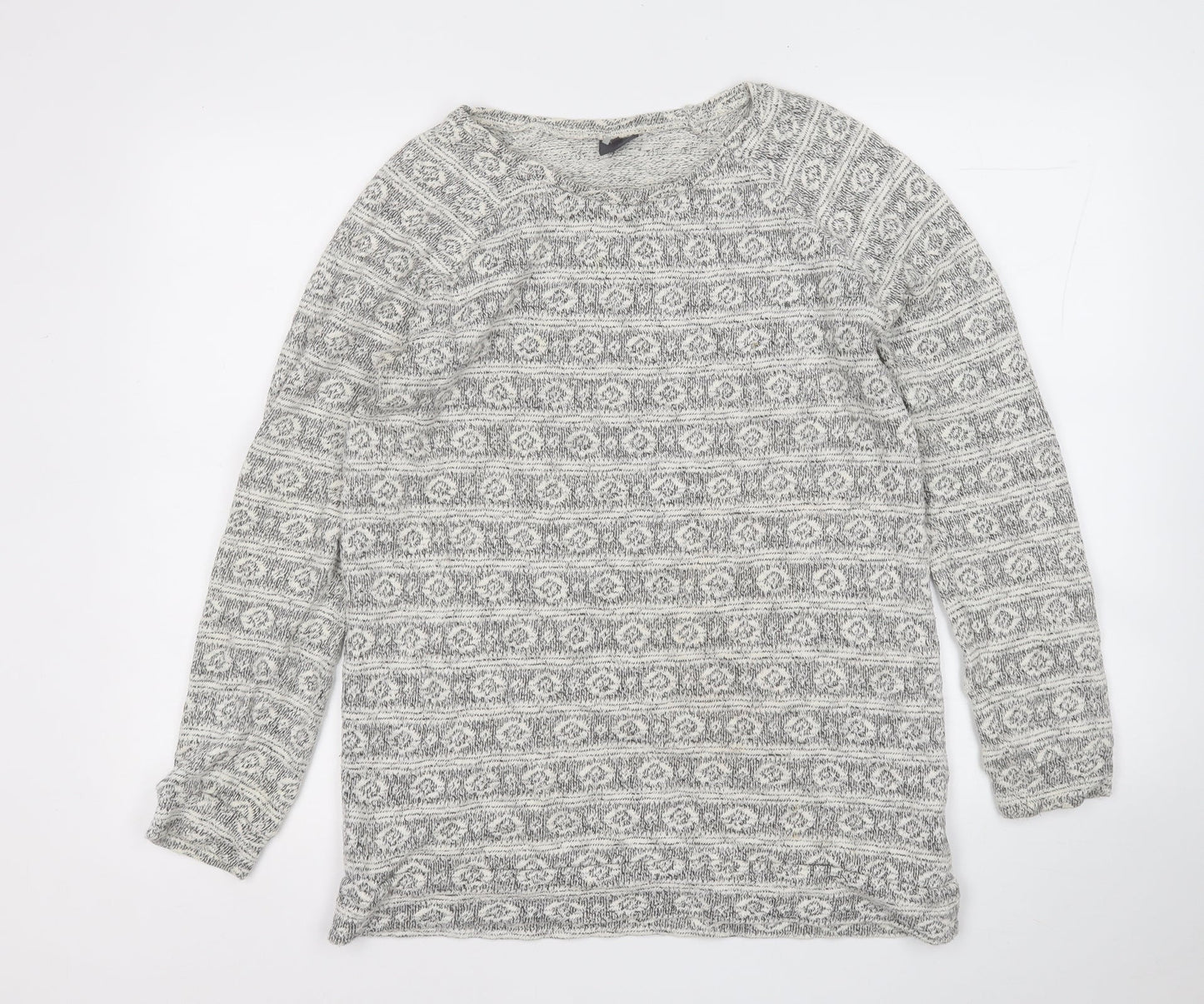 Womens UK Size M Sparkle & Fade White Pullover Jumper