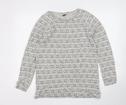 Womens UK Size M Sparkle & Fade White Pullover Jumper