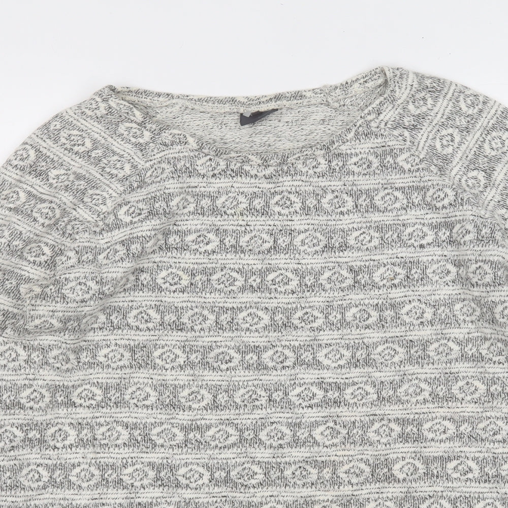 Womens UK Size M Sparkle & Fade White Pullover Jumper