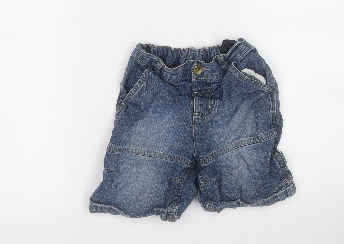 TU Boys Blue  Cotton Dungaree Shorts Shorts Size 3-4 Years  Regular