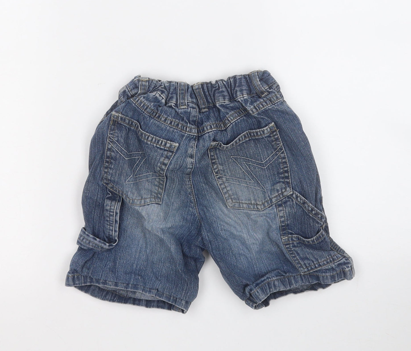 TU Boys Blue  Cotton Dungaree Shorts Shorts Size 3-4 Years  Regular