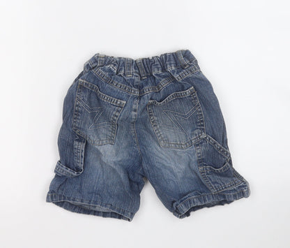 TU Boys Blue  Cotton Dungaree Shorts Shorts Size 3-4 Years  Regular
