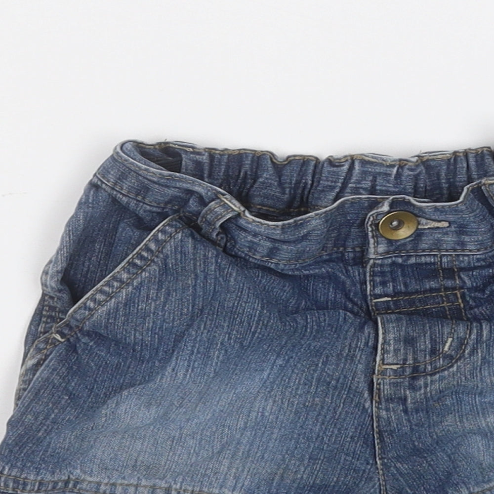 TU Boys Blue  Cotton Dungaree Shorts Shorts Size 3-4 Years  Regular
