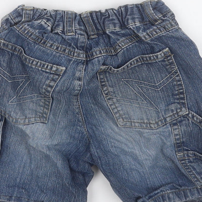 TU Boys Blue  Cotton Dungaree Shorts Shorts Size 3-4 Years  Regular